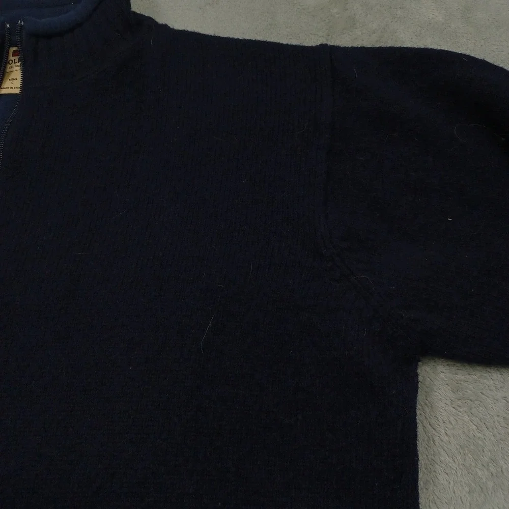 Woolrich Sweater Mens Large Blue 1/4‎ Zip Pullover Wool Outdoor Casual